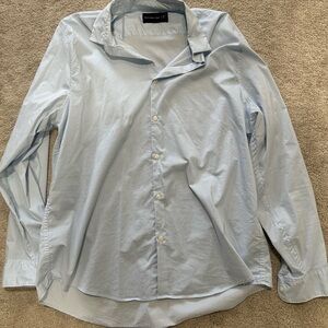Men’s Abercrombie Long-Sleeve Performance Button-Up Shirt XXL Tall Light Blue